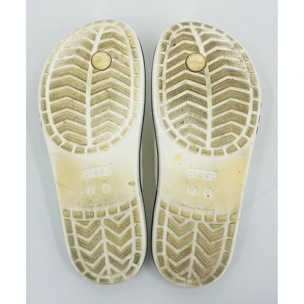 Crocs Shoes Bayaband Flip Flops White Lightweight Sport Sandals Mens 7 Womens 9